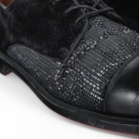 Christian Louboutin Black Multi-Material Greggo Lace Up Derby Shoes - Picture 7 of 10